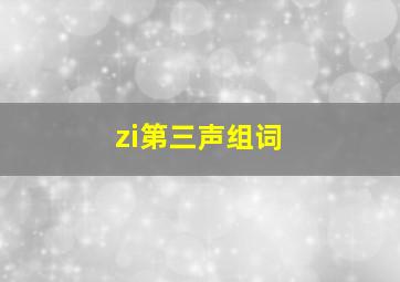 zi第三声组词