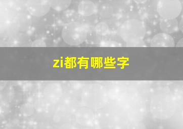 zi都有哪些字