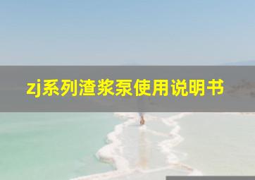 zj系列渣浆泵使用说明书