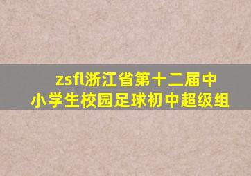 zsfl浙江省第十二届中小学生校园足球初中超级组