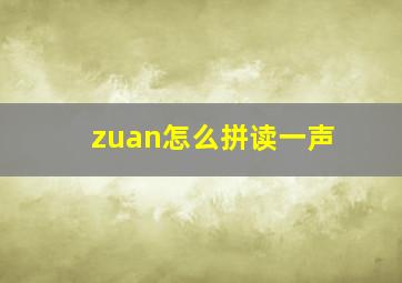 zuan怎么拼读一声