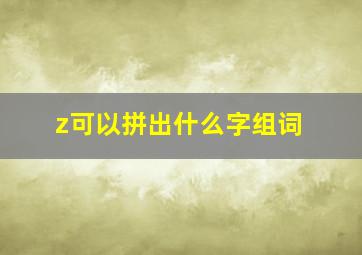 z可以拼出什么字组词