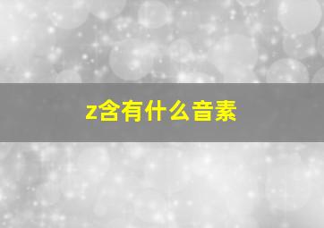 z含有什么音素