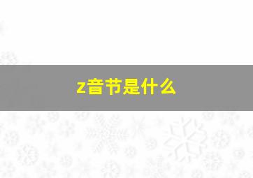 z音节是什么