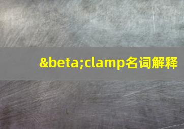 βclamp名词解释