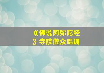 《佛说阿弥陀经》寺院僧众唱诵