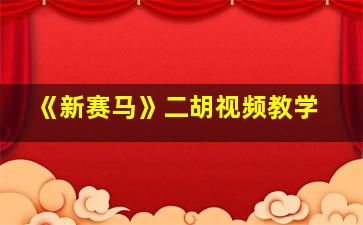 《新赛马》二胡视频教学