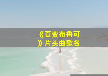 《百变布鲁可》片头曲歌名