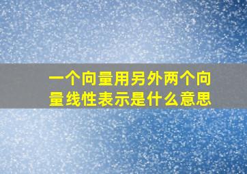 一个向量用另外两个向量线性表示是什么意思