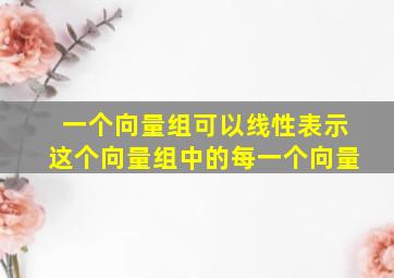 一个向量组可以线性表示这个向量组中的每一个向量