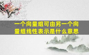 一个向量组可由另一个向量组线性表示是什么意思