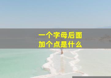 一个字母后面加个点是什么