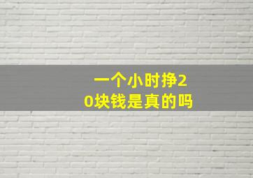 一个小时挣20块钱是真的吗