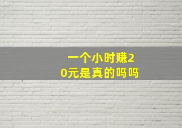 一个小时赚20元是真的吗吗