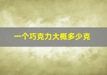 一个巧克力大概多少克