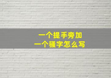 一个提手旁加一个骚字怎么写