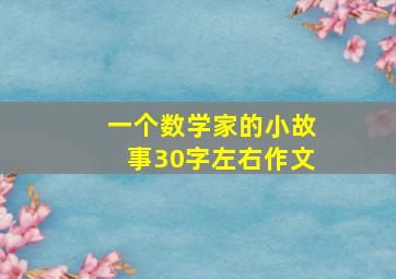 一个数学家的小故事30字左右作文