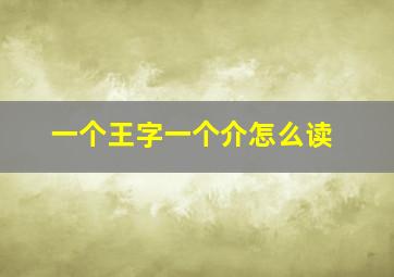 一个王字一个介怎么读