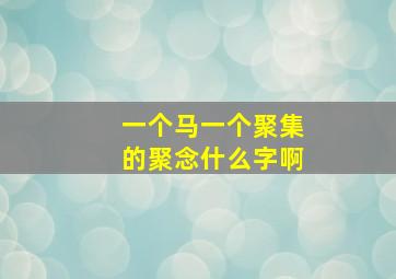 一个马一个聚集的聚念什么字啊