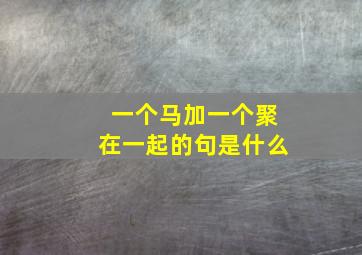 一个马加一个聚在一起的句是什么