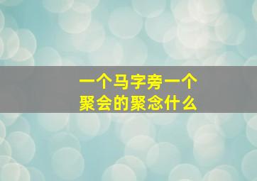 一个马字旁一个聚会的聚念什么