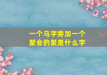 一个马字旁加一个聚会的聚是什么字