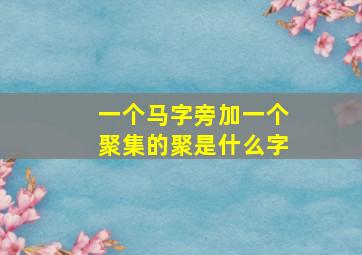 一个马字旁加一个聚集的聚是什么字