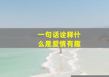 一句话诠释什么是爱情有趣