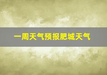 一周天气预报肥城天气