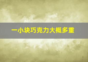 一小块巧克力大概多重