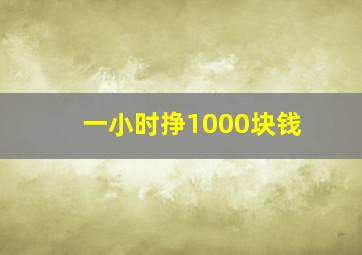 一小时挣1000块钱