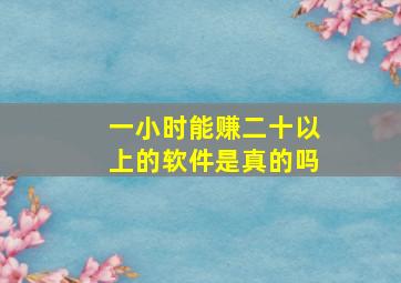 一小时能赚二十以上的软件是真的吗