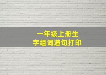 一年级上册生字组词造句打印