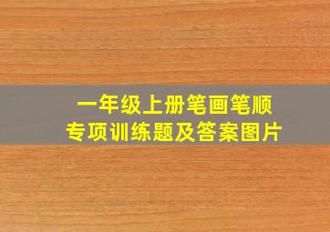 一年级上册笔画笔顺专项训练题及答案图片