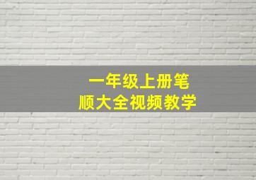 一年级上册笔顺大全视频教学