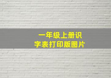 一年级上册识字表打印版图片