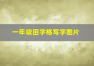 一年级田字格写字图片