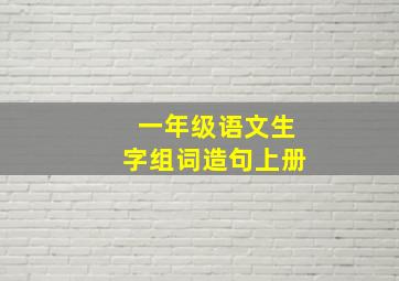 一年级语文生字组词造句上册