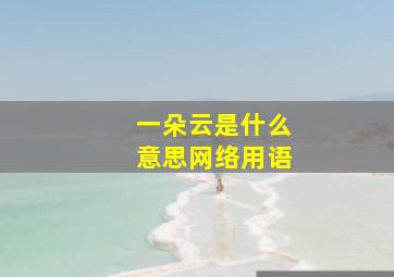 一朵云是什么意思网络用语