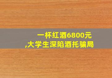 一杯红酒6800元,大学生深陷酒托骗局