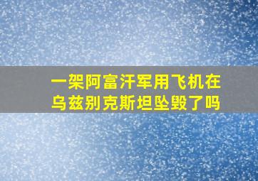 一架阿富汗军用飞机在乌兹别克斯坦坠毁了吗