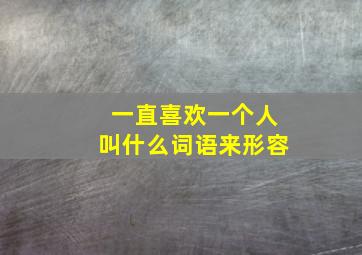 一直喜欢一个人叫什么词语来形容