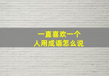 一直喜欢一个人用成语怎么说