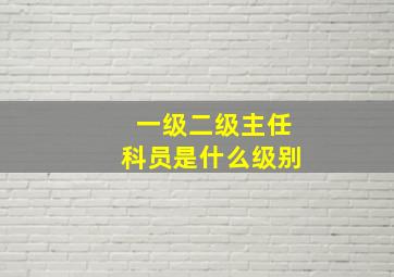 一级二级主任科员是什么级别