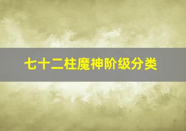 七十二柱魔神阶级分类