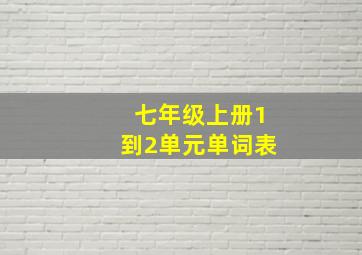 七年级上册1到2单元单词表