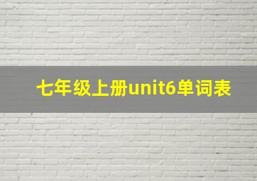 七年级上册unit6单词表