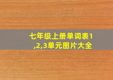 七年级上册单词表1,2,3单元图片大全