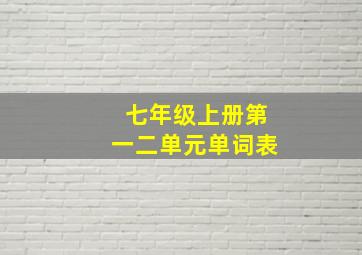 七年级上册第一二单元单词表