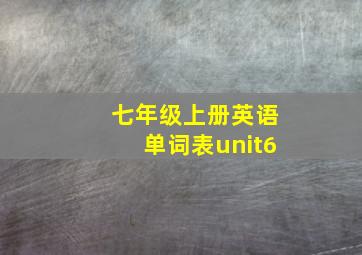 七年级上册英语单词表unit6